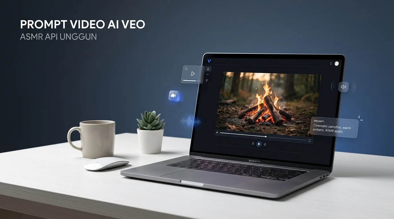 Rahasia Prompt Video AI Veo 3 Bikin Konten ASMR Api Unggun Super Realistis