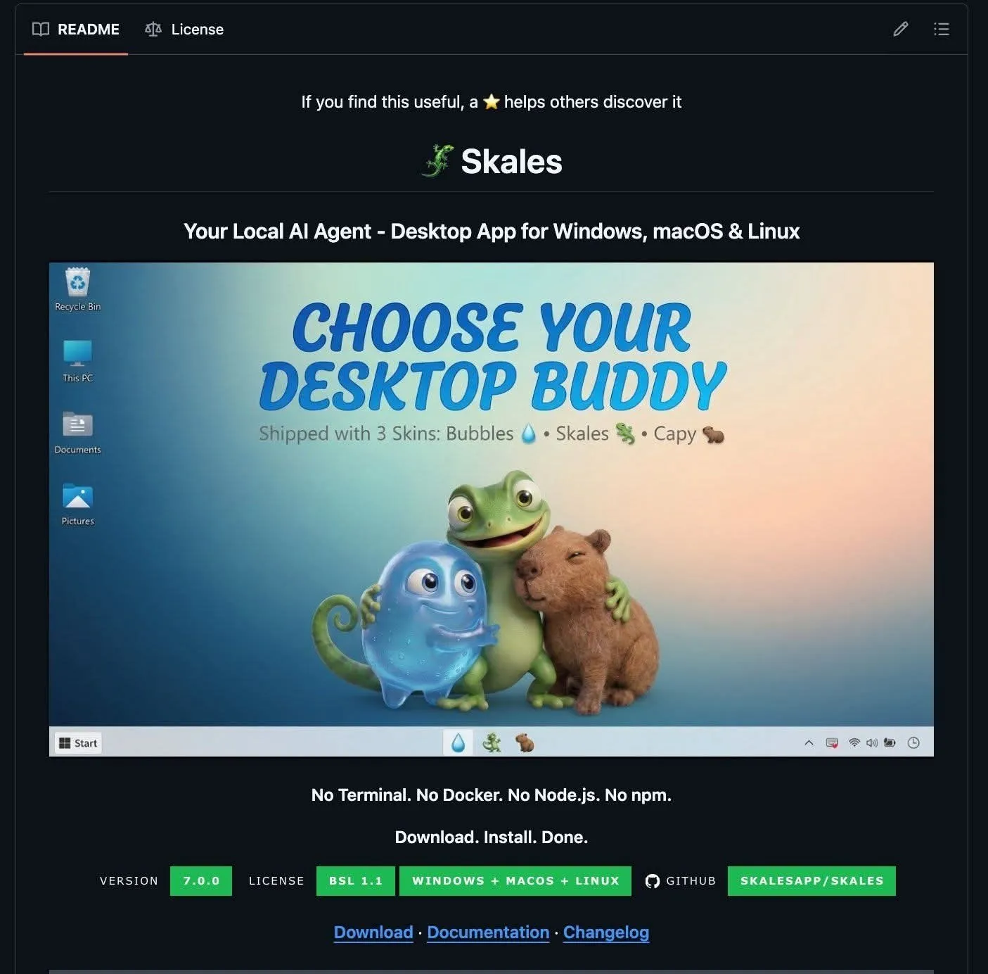 Screenshot Repositori GitHub Skales AI