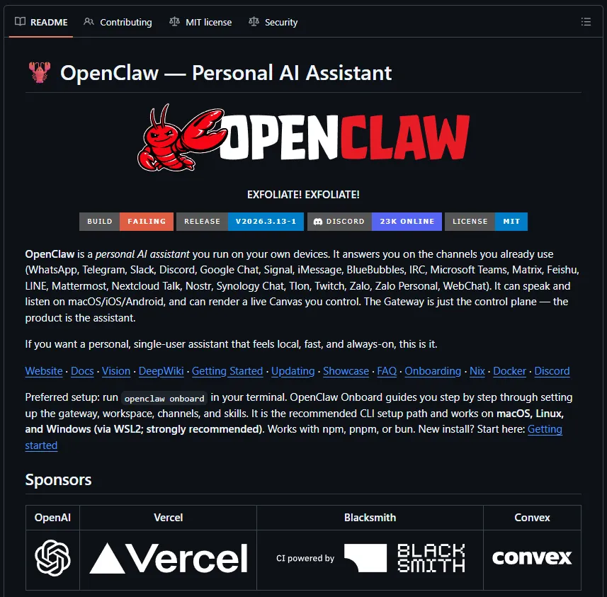 Logo OpenClaw AI Repositori GitHub