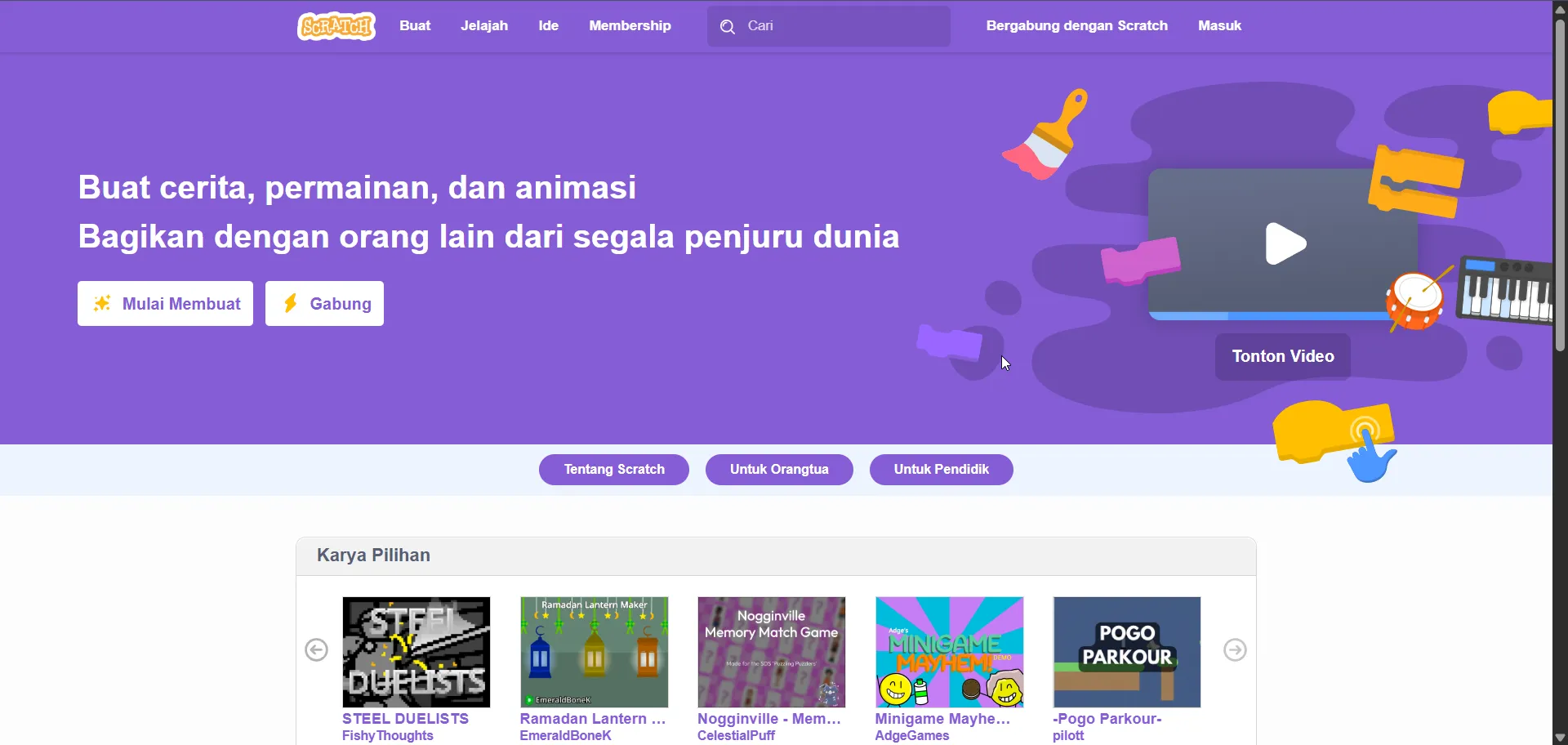 Lingkungan modular pemrogaman balok dari Scratch MIT